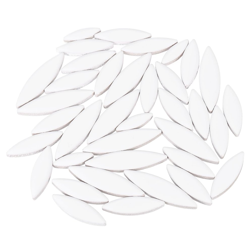 uxcell Ceramic Mosaic Tile, About 200g Teardrop Leaf Tile Mosaic Block for Handicrafts Artwork, White