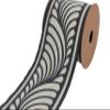 3.8 Yards Spool 3.9" Width Dark Gray & Cream Drop Drapery Trim Jacquard Ribbon for Your Drapes Curtains Drapery Banding Trim Tape V5 210 view 1