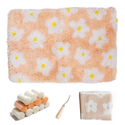 CRAFT CLUB Daisy Rug Making Kit | DIY Tools | Latch Hook Kit for Adults | Colourful Floral Home Dcor Rug for Living Spaces | 24in x 16in