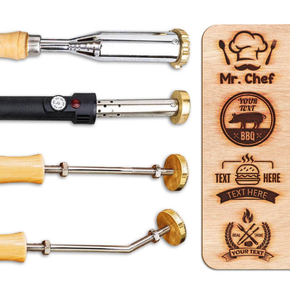 Branding Irons Personalized - Custom Branding Iron for Wood Mutliple Patterns, Electric Branding Iron Leather Stamps for Food Burger Bun Paper Plastic 3"