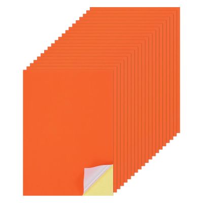 MECCANIXITY 25 Sheets Printable Sticker Paper, 8"x12" A4 Self Adhesive Sticker Backing Paper 250gsm for Craft Scrapbooking Inkjet Printer, Dark Orange