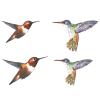 Hummingbird Iris Flower Overglaze Waterslide Ceramic Decals 2.5 Inch (4 Decals) view 3