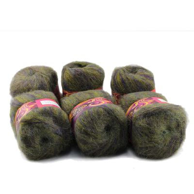 SWEEGICC 6 Skeins Angola Mohair Yarn, Long-haired Angora Wool Cashmere Yarn for Knitting, DIY Scarf Crochet Thread Supplies 300g, Multi-colored052