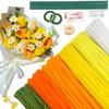 620 Pieces Pipe Cleaners Craft Set, 600 Pcs Chenille Stems with 20 Pcs Flower Stems, Craft Supplies Bulk for DIY Art and Craft Projects Creative Gift Wrapping Party Decorations(Golden Yellow Series) view 1