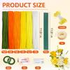 620 Pieces Pipe Cleaners Craft Set, 600 Pcs Chenille Stems with 20 Pcs Flower Stems, Craft Supplies Bulk for DIY Art and Craft Projects Creative Gift Wrapping Party Decorations(Golden Yellow Series) view 2