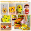 620 Pieces Pipe Cleaners Craft Set, 600 Pcs Chenille Stems with 20 Pcs Flower Stems, Craft Supplies Bulk for DIY Art and Craft Projects Creative Gift Wrapping Party Decorations(Golden Yellow Series) view 4