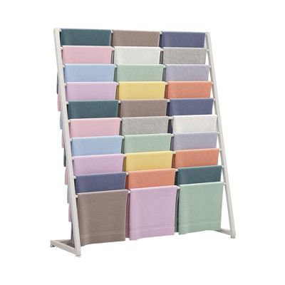 Crafts Ribbon Holder Organizer Rack Scarf Display Stand - Metal Hijab Hangers, Floor Standing Suit Pants Rack, Modern Commercial Silk Scarf Blanket Rack, Clothing Display Racks for Retail Stores(White