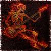 Fire Skeleton Play Guitar Latch Hook Kits Rug Crochet Yarn Pre-Printed Cushion Embroidery Needlework Carpet Cover DIY Hook and Latch Kit Tapestry Christmas Decor 38x52cm view 1
