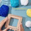 SALALIS Mini Knitting Loom, Square Knitting Tool with Hooks Wooden Crochet Board Square Knitting Board for Weaving Mat Hairband Blanket Sock Making Cushions (Large) view 3