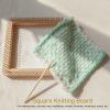 SALALIS Mini Knitting Loom, Square Knitting Tool with Hooks Wooden Crochet Board Square Knitting Board for Weaving Mat Hairband Blanket Sock Making Cushions (Large) view 4