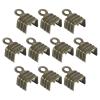 uxcell 100Pcs 5 x 7.5mm Fold Over Cord Ends, Cord Tips Leather Rope End Caps, Crimp Clamp Clasp Fastener Loop for DIY Jewelry Craft Making, Bronze view 1