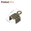 uxcell 100Pcs 5 x 7.5mm Fold Over Cord Ends, Cord Tips Leather Rope End Caps, Crimp Clamp Clasp Fastener Loop for DIY Jewelry Craft Making, Bronze view 2
