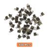 uxcell 100Pcs 5 x 7.5mm Fold Over Cord Ends, Cord Tips Leather Rope End Caps, Crimp Clamp Clasp Fastener Loop for DIY Jewelry Craft Making, Bronze view 3