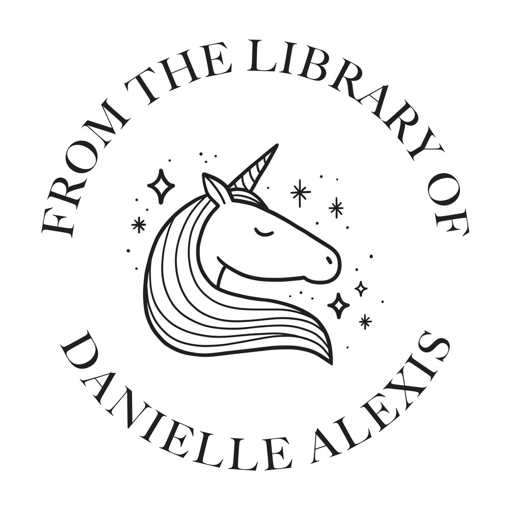 Personalized Book Embosser, Wooden or Self Inking Stamp, Custom Round Library Ex Libris Stamper, Gift for Book Lover (Unicorn)