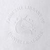 Personalized Book Embosser, Wooden or Self Inking Stamp, Custom Round Library Ex Libris Stamper, Gift for Book Lover (Unicorn) view 2