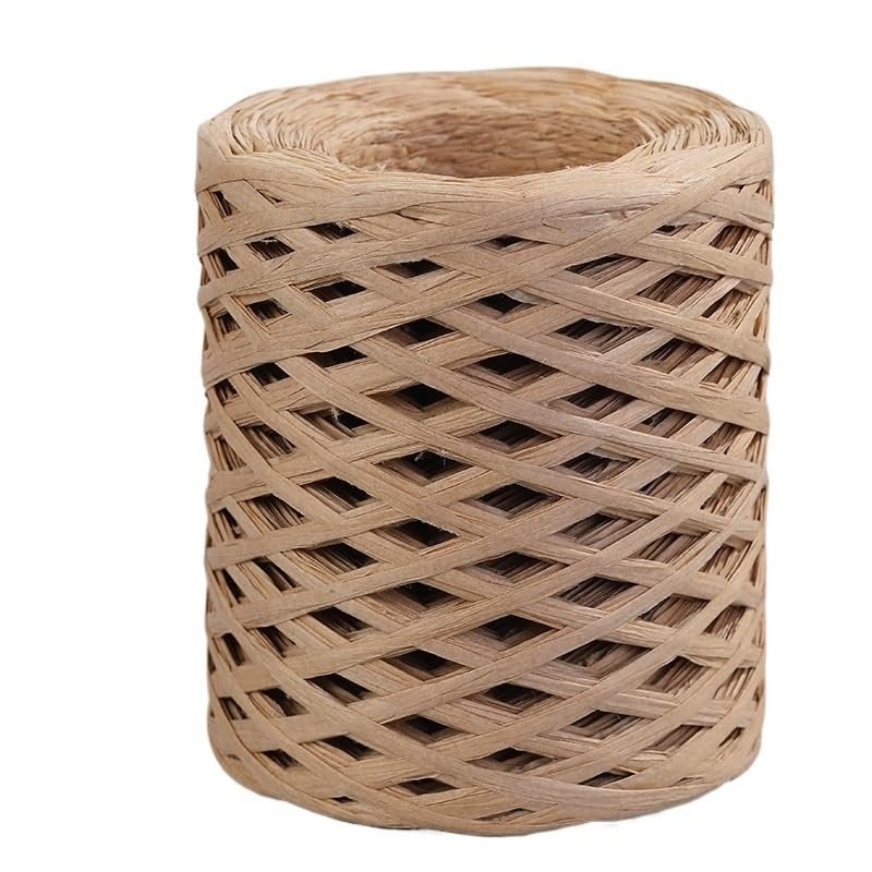 200m Hand-Knitted Lafite Raffia Straw Friendly Paper Yarn Baking Packaging Belt Rope Crocheting Summer Hat Bags(10)