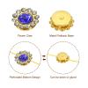 PATIKIL 12 mm Flower Claw Sew on Pearls Rhinestones,100Pcs Crystals Glass Metal Base Flower Claw Gems Crystals for DIY Crafts Shoes Dress Clothes Earring Belt Sewing Accessories,Dark Blue view 3