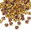 PATIKIL 5mm Claw Sew on Rhinestones Crystals, 100 Pcs Glass Metal Flatback Base Flower Claw Gems Crafts Sewing for Shoes Dress Clothes Needlework Belt Sewing Accessories, Light Purple view 1
