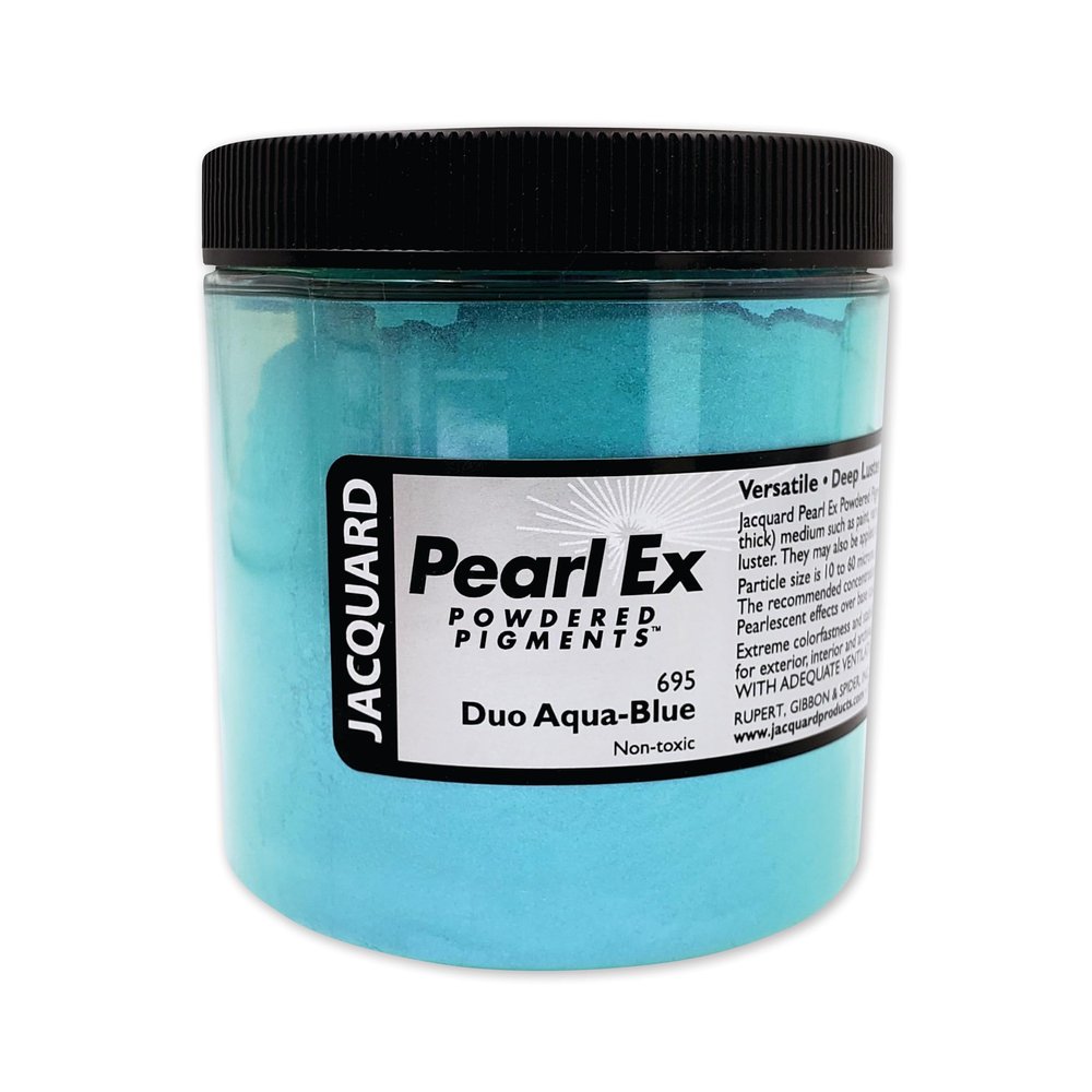 Jacquard Pearl Ex Pigment Powder 4oz Duo Aqua/Blue - Loose Mica Powder for Epoxy Resin, Watercolors, Calligraphy Ink & Clay - Epoxy Pigment Powder - Epoxy Resin Color