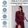 Ice Fabrics Stretch Crushed Velvet Fabric by The Yard - 60/62" Wide Soft Velvety Fabric for Sewing Apparel, Upholstery, Curtains & Decor - 250 GSM - 20% Vertical Stretch - Aqua - 3 Yards view 3