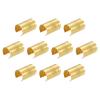 uxcell 120Pcs Leather Rope Clips, 14 x 9mm Foldable Cylindrical Cord End Crimp Adjustable Fold Over Crimps Cord String Leather Fastener for DIY Crafts, Gold view 1