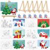 Aneco 78 Pcs 8 x 10 Inch Pre Drawn Christmas Canvas for Painting - Large Xmas Canvas Paint Kit with Easels, 60 Brushes, 6 Palettes, Fun DIY Craft Christmas Party Favors view 1
