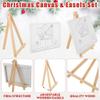 Aneco 78 Pcs 8 x 10 Inch Pre Drawn Christmas Canvas for Painting - Large Xmas Canvas Paint Kit with Easels, 60 Brushes, 6 Palettes, Fun DIY Craft Christmas Party Favors view 3