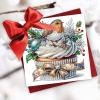BAYUNOE 6Pcs Christmas Folding Greeting Card DIY Diamond Art Painting Greeting Cards Special Shaped Diamond Blessing Gift Card Kit Arts Crafts for Birthday Thanksgiving Day-Cupcake view 2