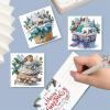 BAYUNOE 6Pcs Christmas Folding Greeting Card DIY Diamond Art Painting Greeting Cards Special Shaped Diamond Blessing Gift Card Kit Arts Crafts for Birthday Thanksgiving Day-Cupcake view 3