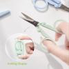 Pastel Mini Folding Scissors with Safety Cap Small Portable Travel Scissors Little Badge Scissors Yarn Shears Kids Tiny Cutter for Cutting, Scrapbooking, Crafting, Sewing, Grey(1 Pack) view 2
