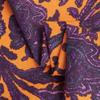 100% Linen Fabric with Adhesive/Fusible Interlining, Orange and Purple Paisley Pattern, High Density, Pure Linen for Dress, Skirt, Shirt, Blouse, Pants, 135cm Width, by The Yard view 3