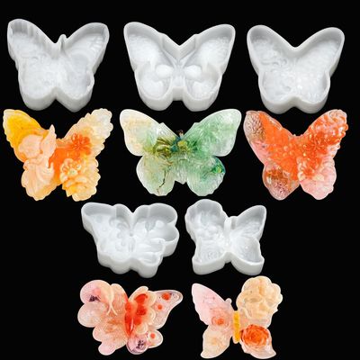 5Pcs 3D Skull Butterfly Flower Candle Molds, Animal Skeleton Snake Silicone Molds, Angel Epoxy Resin Casting Soap Mold, for Halloween DIY Candle Wax Aromatherapy Home Decor Supplies (F)