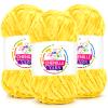 3 Pack Velvet Chenille Yarn for Crocheting,Yellow Fluffy Velvet Plush Yarn Thick Soft Chunky Chenille Yarn Baby Blanket Yarn for Crocheting Knitting Beginners(Yellow view 1