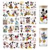 PDFADSK UV DTF Cup Wrap Transfer Stickers for Glass, 12 Sheets Cartoon Rub on Transfers Cup Stickers UV DTF Cup Wraps for 16 oz Glass Water Bottle Waterproof Iron on Transfer Decals for Mugs Cups view 1