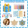 Realspring 50 Pcs Hanukkah Wooden Hanging Ornaments Craft Kits Unfinished Blank Wood Chanukah Ornaments to Paint for Christmas Holiday Jewish Menorah Dreidel Hanukkah Decorations Supplies view 2