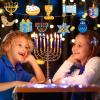 Realspring 50 Pcs Hanukkah Wooden Hanging Ornaments Craft Kits Unfinished Blank Wood Chanukah Ornaments to Paint for Christmas Holiday Jewish Menorah Dreidel Hanukkah Decorations Supplies view 4