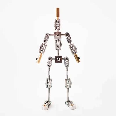 iDili Finished Full Metal Stop Motion Armature Kit Puppet Stainless Steel Skeleton DIY Animated Figure Flexible Model Height 18CM