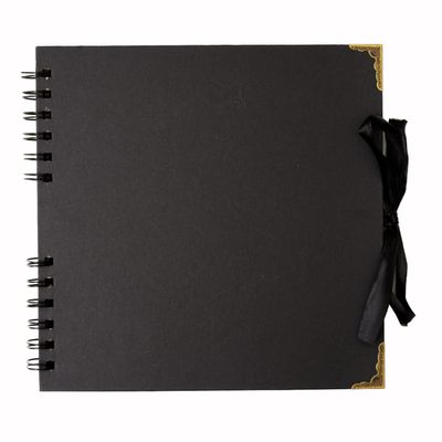 Hawksbill Paper 12 x 12 Black Scrapbook Portrait Sketchbook 12 Inch by 12 Inch 30 Sheets / 60 Pages 180GSM Multipack of Jotters for Work, Home, Uni, College, School or Office Use