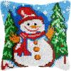 Latch Hook Kits Pillow Kits Snowman Latch Hook Cushion Pillow Cover Embroidery Craft Kits for Beginner DIY Latch Hook Rug Kit with Printed Canvas Home Decor 43x43cm (150) view 1