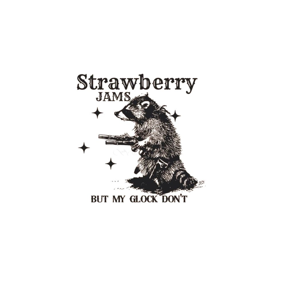 Strawberry Jams But My # Don't Raccoon Decal Sticker for Drink Tumblers, Adorable Funny Laptop Decals, Binders, Phones and so Much More!