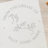 Custom Bibliophile Embosser - Personalized 'from The Library of' Embosser with Terra Twilight Design, Available in Pink or Black Handle Options, Ideal for Fantasy Art Collectors, 1-5/8 Round Seal view 1