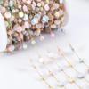 1Meter Stainless Steel Colorful Shell Beaded Chain Round Beads Chain for Necklace Bracelet DIY Jewelry Making view 2