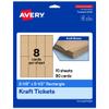 Avery Printable Rectangle Tickets, 2-1/8" x 5-1/2", Kraft Brown Cardstock, Laser/Inkjet Printable, 80 Total view 1