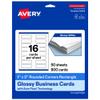 Avery Printable Rectangle Rounded Corner Mini Business Cards, Sure Feed Technology, 1" x 3", Glossy White Cardstock, Print-To-The-Edge, Laser/Inkjet Printable, 800 Total view 1