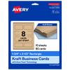Avery Printable Rectangle Mini Business Cards, Sure Feed Technology, 1-3/4" x 3-1/2", Kraft Brown Cardstock, Print-To-The-Edge, Laser/Inkjet Printable, 80 Total view 1