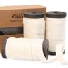 Ribbli Cream White Velvet Ribbon 3 Rolls Double Faced 3/8 Inch 18-Yard with Wooden Spool Use for Christmas Tree Ornaments Gift Wrapping Wreath Decoration Wedding Boutonnieres view 1