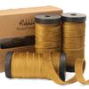 Ribbli Antique Gold Velvet Ribbon 3 Rolls Double Faced 3/8 Inch 18-Yard with Wooden Spool Use for Christmas Tree Ornaments Gift Wrapping Wreath Decoration Wedding Boutonnieres view 1