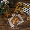 Ribbli Antique Gold Velvet Ribbon 3 Rolls Double Faced 3/8 Inch 18-Yard with Wooden Spool Use for Christmas Tree Ornaments Gift Wrapping Wreath Decoration Wedding Boutonnieres view 3