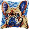 Latch Hook Kits Pillow Kits English Bull Dog Latch Hook Cushion Pillow Cover Embroidery Craft Kits for Beginner DIY Latch Hook Pillowcase Kit with Printed Canvas 43x43cm (38) view 1