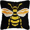 Latch Hook Kits Pillow Kits Bee Latch Hook Cushion Pillow Cover Embroidery Craft Kits for Beginner DIY Latch Hook Pillowcase Kit with Printed Canvas 43x43cm (31) view 1